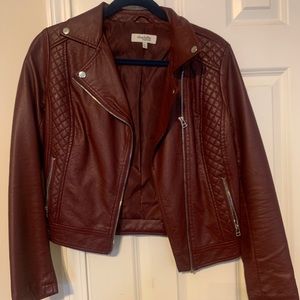 Burgundy leather jacket